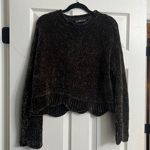 Zara Knit Cropped Olive Green Sweater